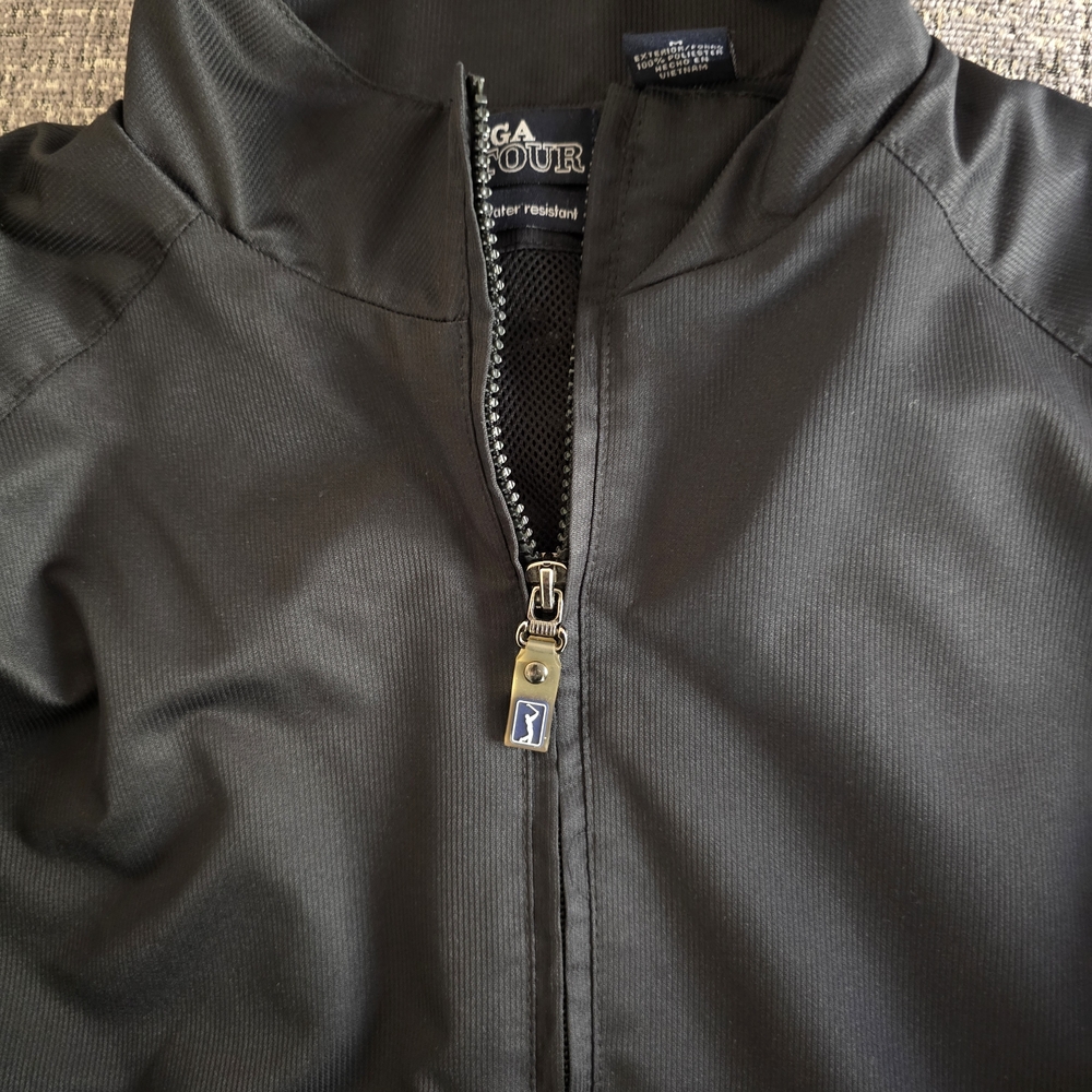 PGA Tour Black Wind & Water Resistant Jacket